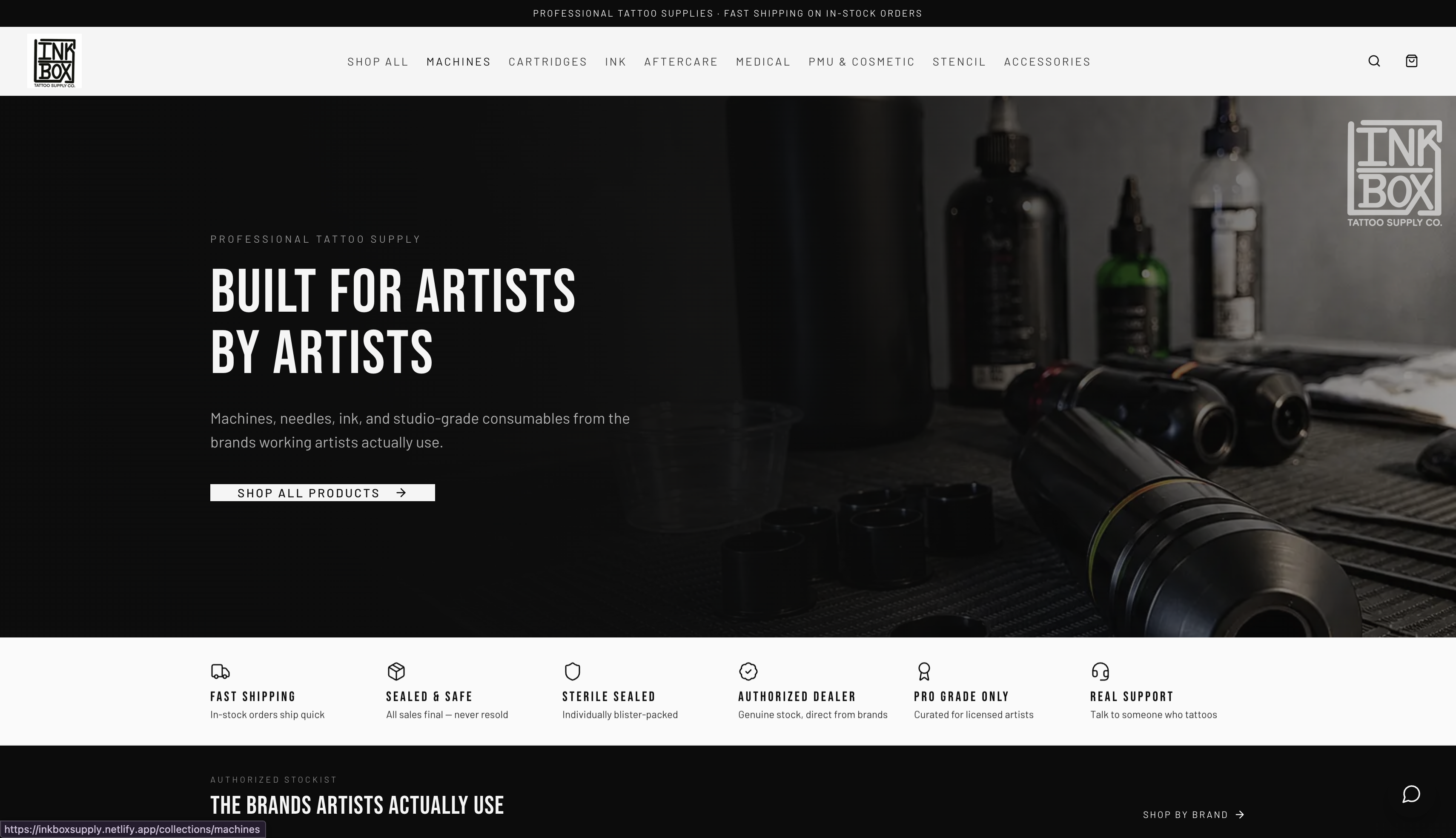 Store homepage