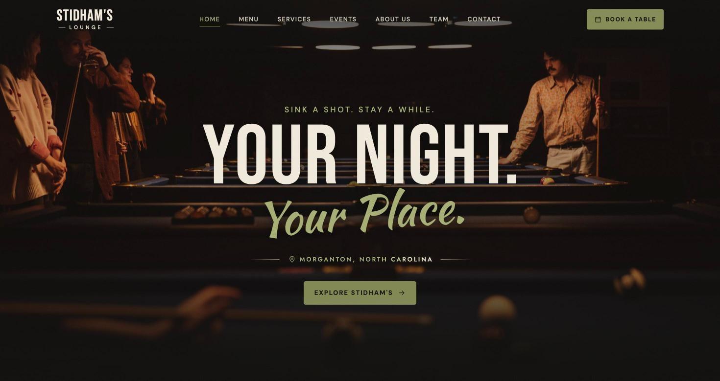 Billiards lounge homepage